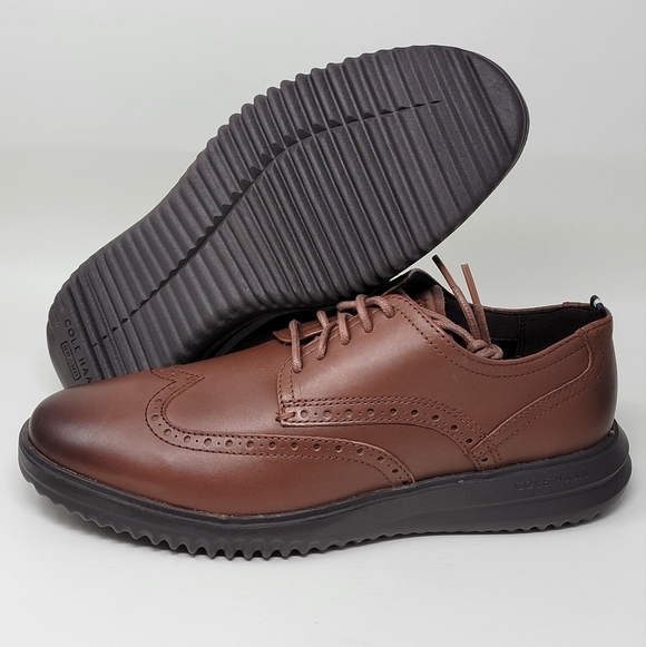Cole Haan Grand Plus Leather Wingtip Oxford Brown Men’s Size 9 C38218 New